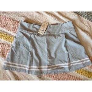 CALIA Womens 15"‎ Side Zip Golf Skort Light Blue Stripe Size 12